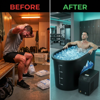 Cold Plunge Tub, 248 Gallon, 1 Horsepower, Heavy-Duty Ice Bath Tub for Athletes with Hot & Cold, Portable Inflatable Plunge Chiller with Water Treatment Kit, Immersion Therapy, Wifi (Black, 1 Set) — Before & After