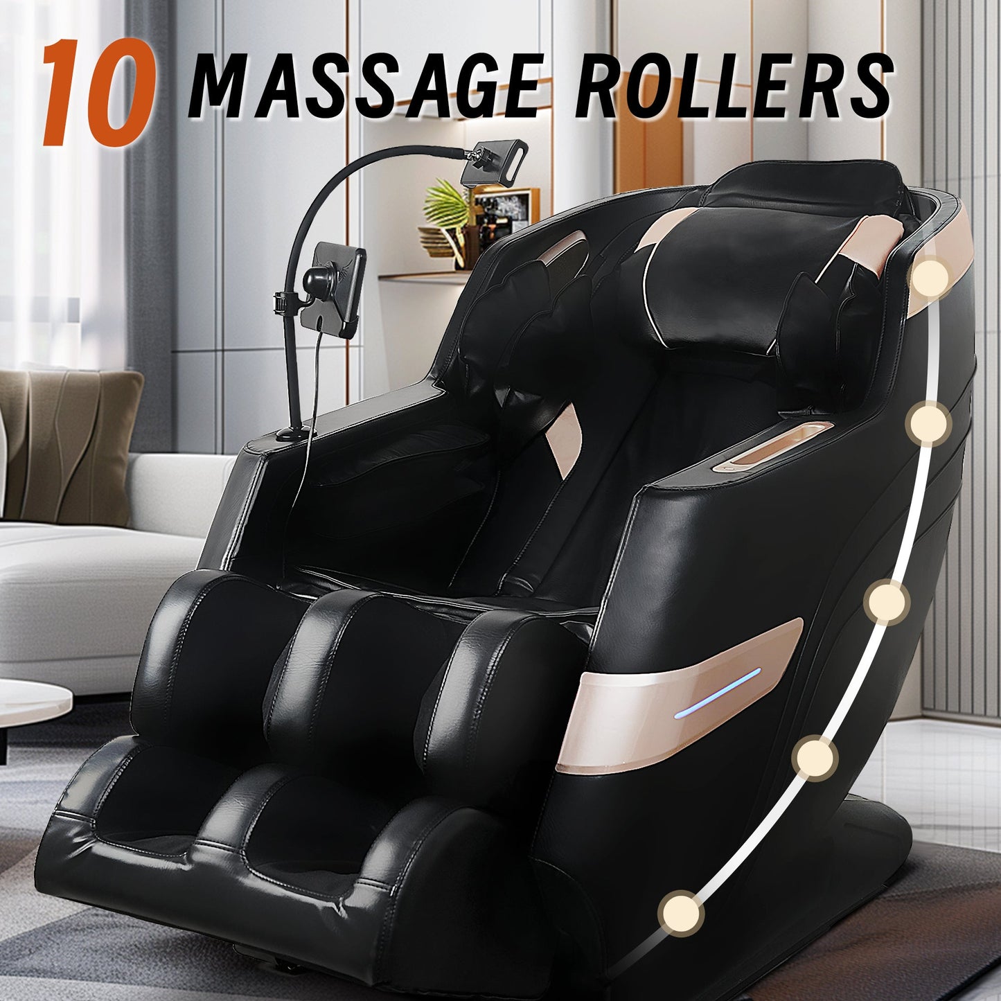 Massage Chair with Bluetooth Connectivity and Speakers