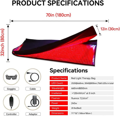 Premium Full-Body Red & Near-Infrared Light Therapy Bag