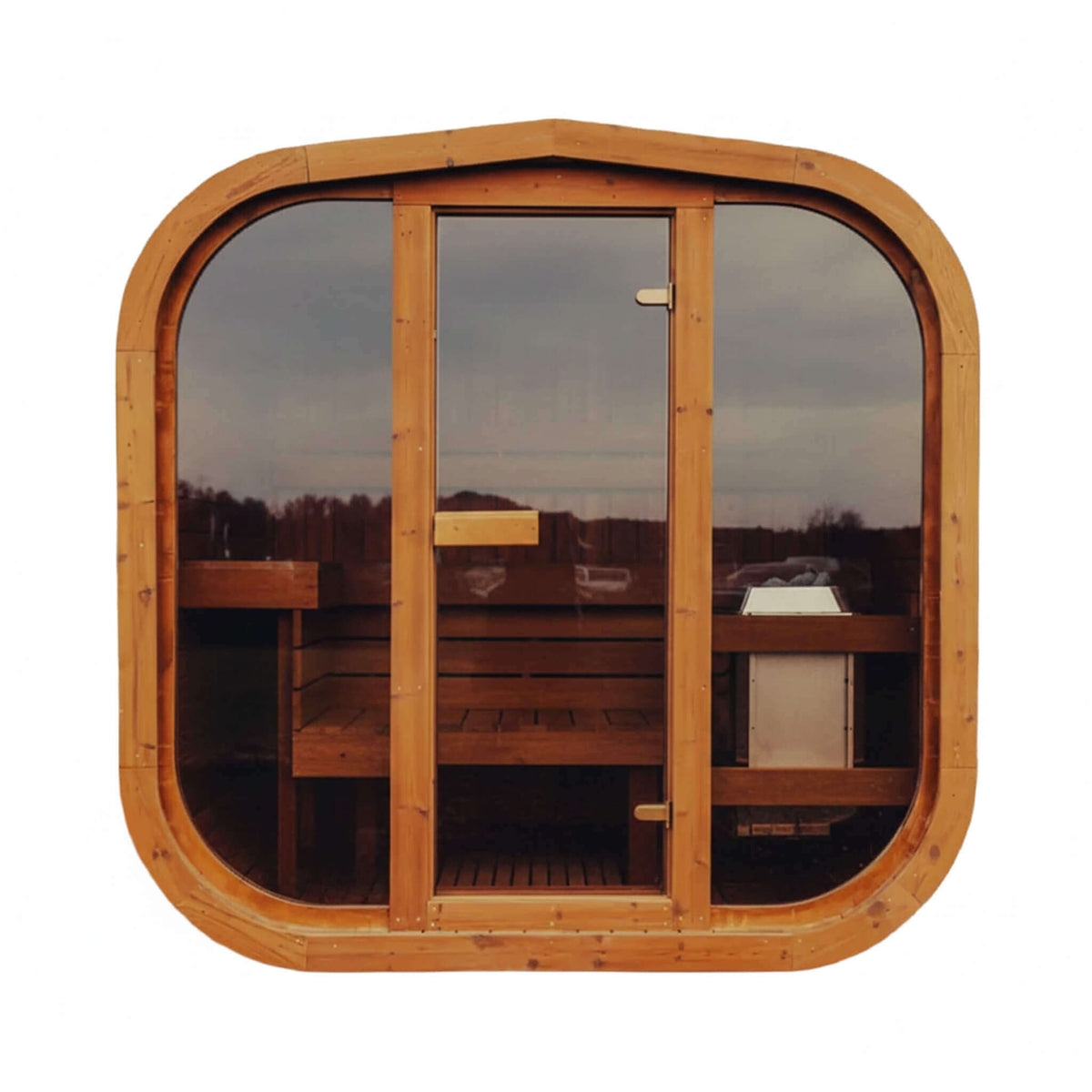 Premium 4-Person Outdoor Scandinavian ThermoWood® Cube Sauna Kit With LED Lighting