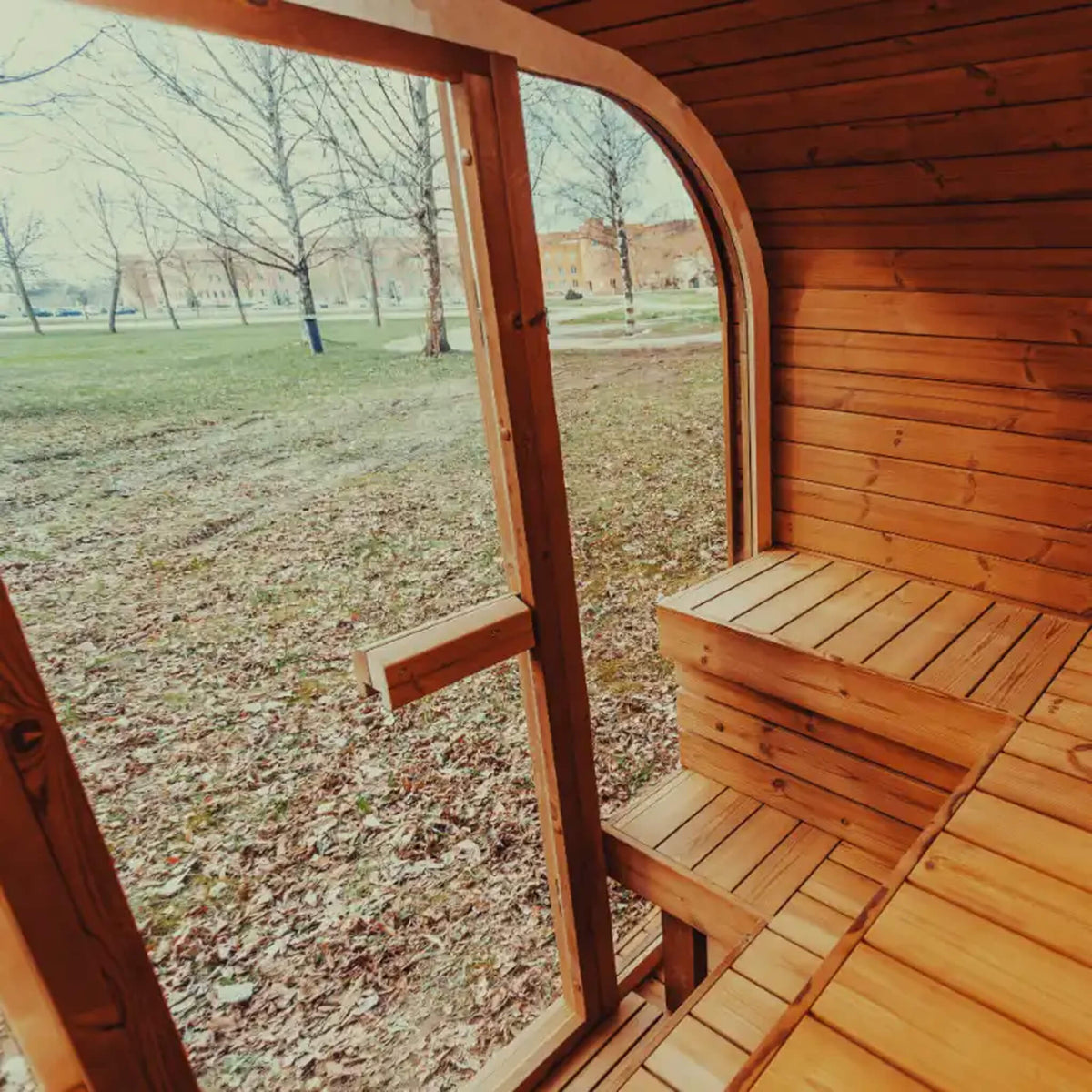 Premium 4-Person Outdoor Scandinavian ThermoWood® Cube Sauna Kit With LED Lighting